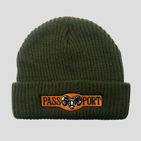 Pass Port - Ram Beanie (Black/Olive)